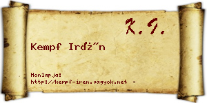 Kempf Irén névjegykártya