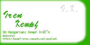 iren kempf business card